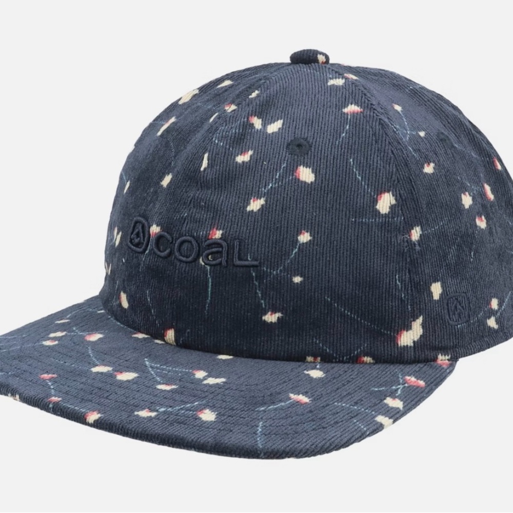 COAL Floral Corduroy Cap - Navy